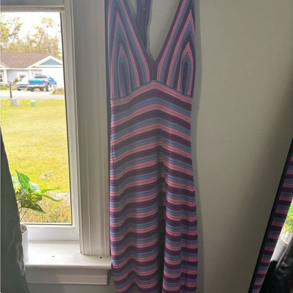 Striped Knit Dress in Pink and Purple - Picture 1 of 5